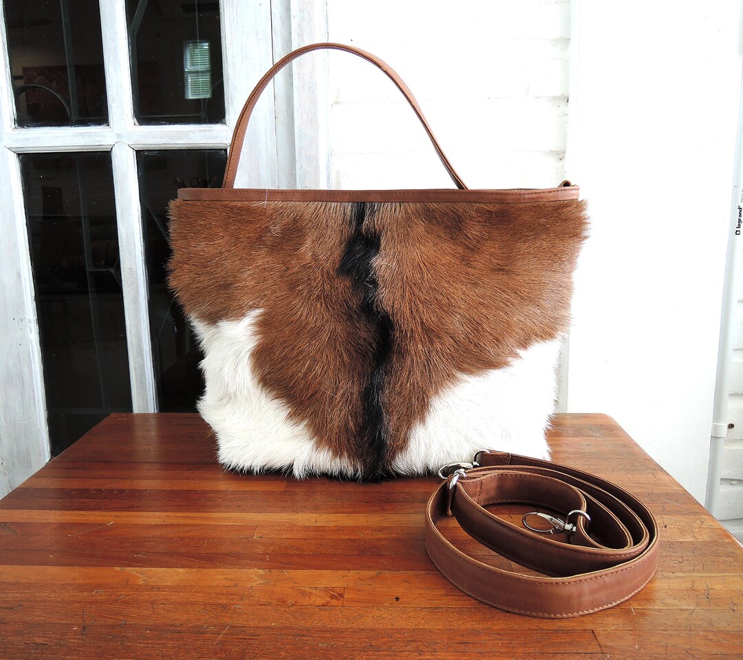 COWHIDE PURSE COWHIDE Handbag Leather Tote Bag. Country Tote - Etsy