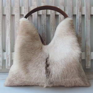 Sac fourre-tout à personnaliser avec imprimé animal pour femme Sacs à main en cuir marron et blanc, sac quotidien de designer décontracté