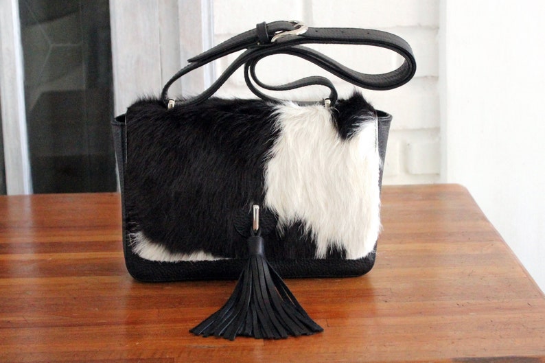 SMALL COWHIDE PURSE Brazilian Black White Cowhide Bags Etsy