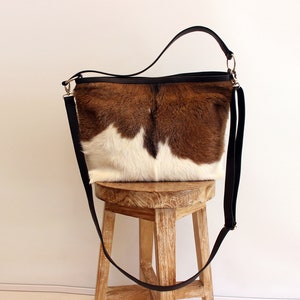 bruin en wit koeienhuid tas koeienhuid portemonnee kalf haar etsy