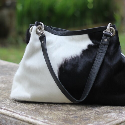 Cowhide Tote Bag Large Cowhide Tote Purse. Etsy