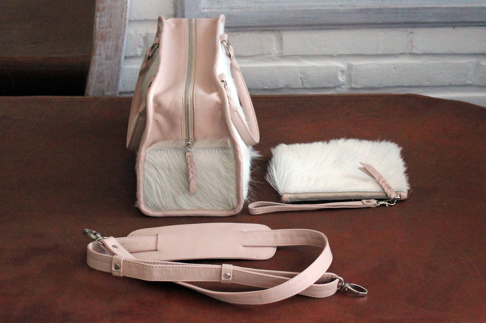 SMALL COWHIDE PURSE White Cowhide Bags Fur Bag Leather Etsy