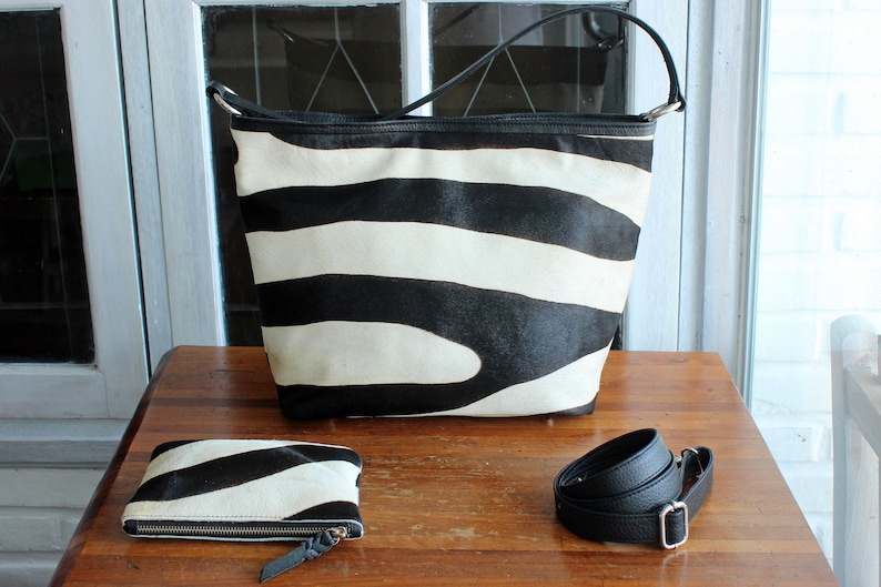 WOMEN'S TOTE BAG Crossbody Bag for Women Zebra Cowhide image 0