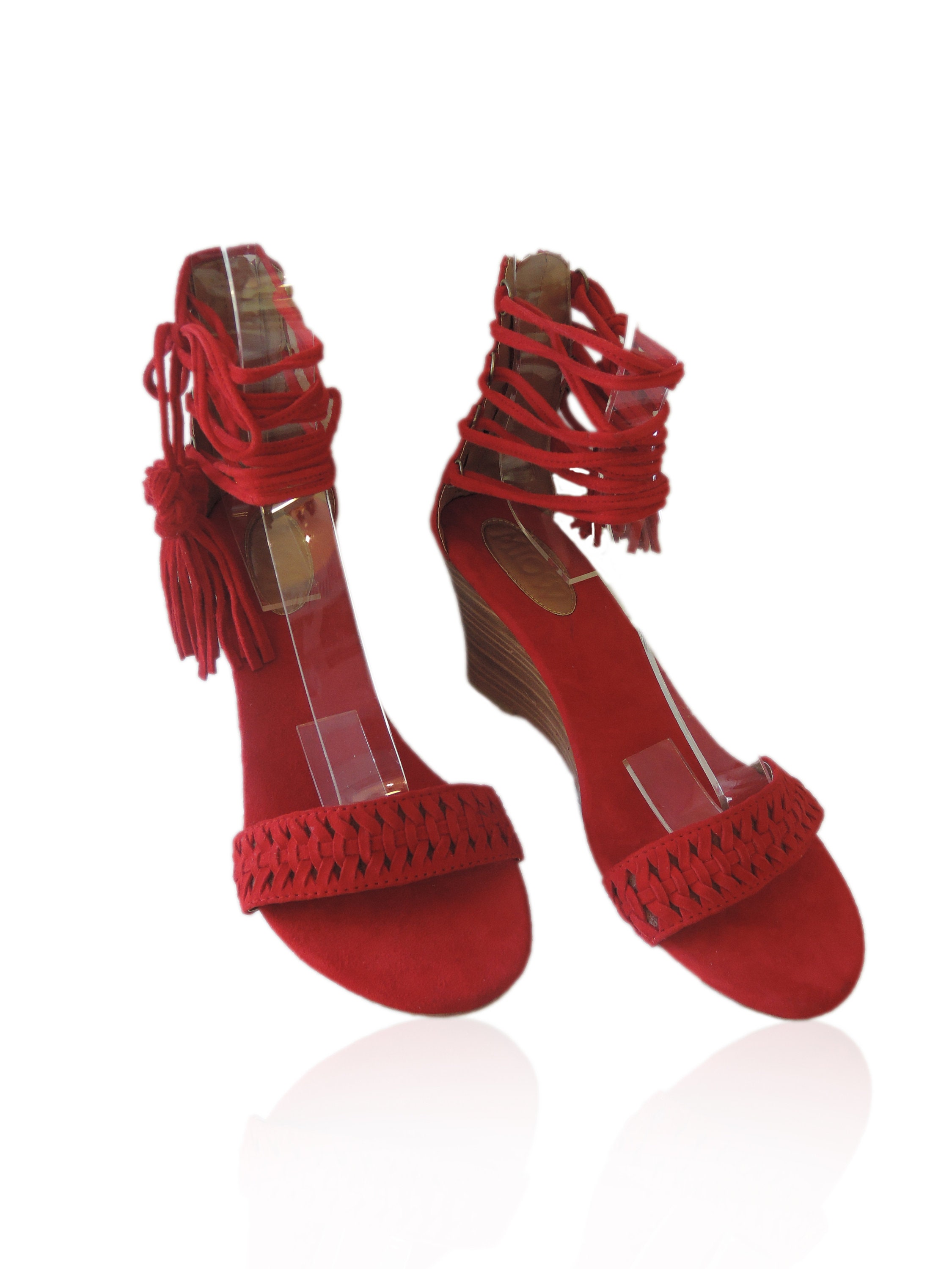 red lace shoes wedding