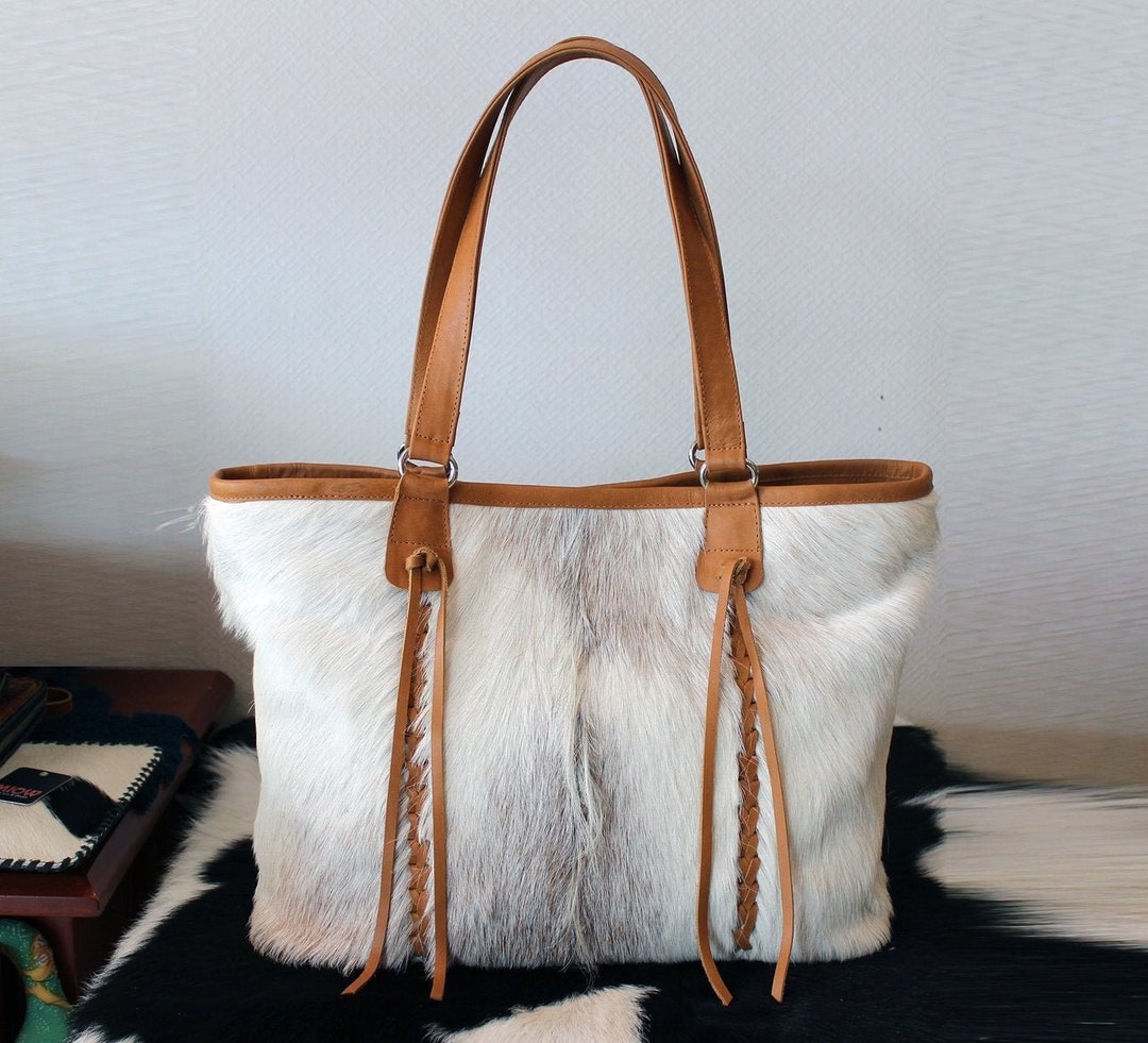 CALF HAIR TOTE Bag / Market Weekend Bag / Document Bag in Etsy