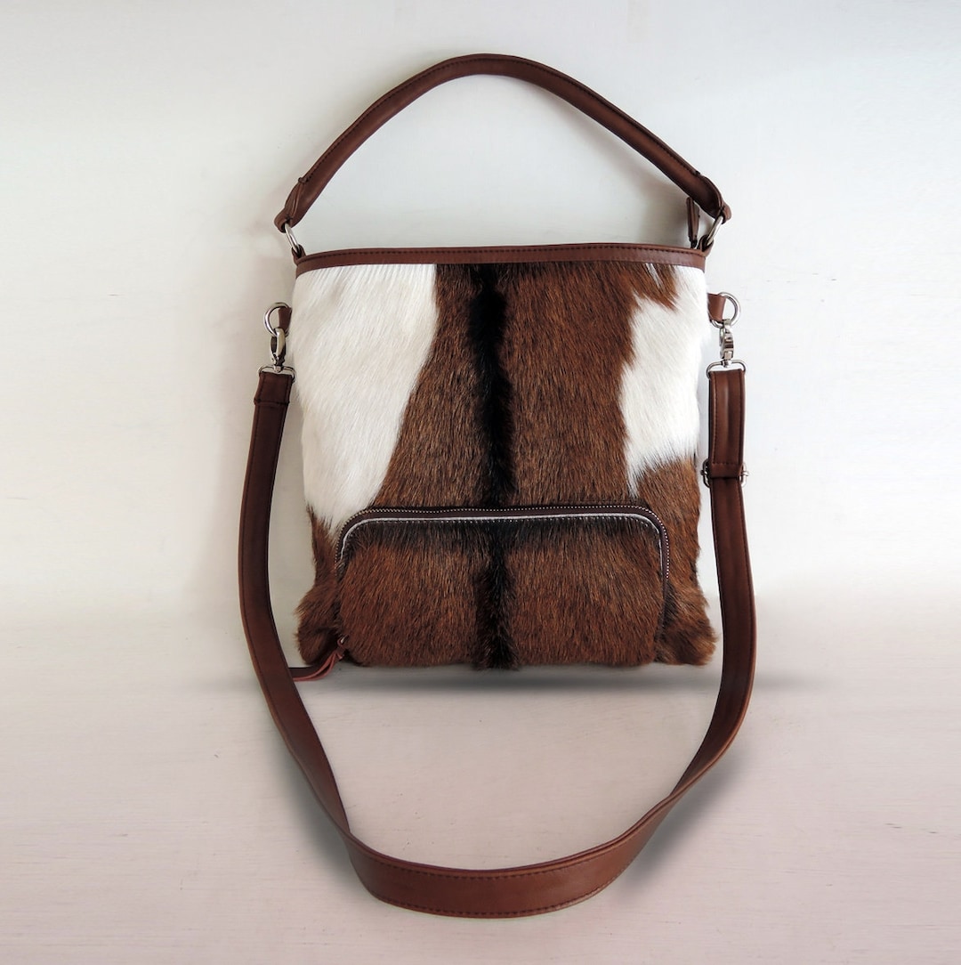 COW HAIR BAG Calf Hair Bag Brown Cowhide Bag Leather Etsy