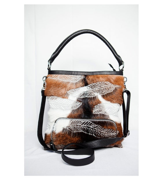For The Green Tribe Feathers Womens Leather Handbag Shoulder Bag Satchel Handbags Leather Tote Purse Women Handle Handbags