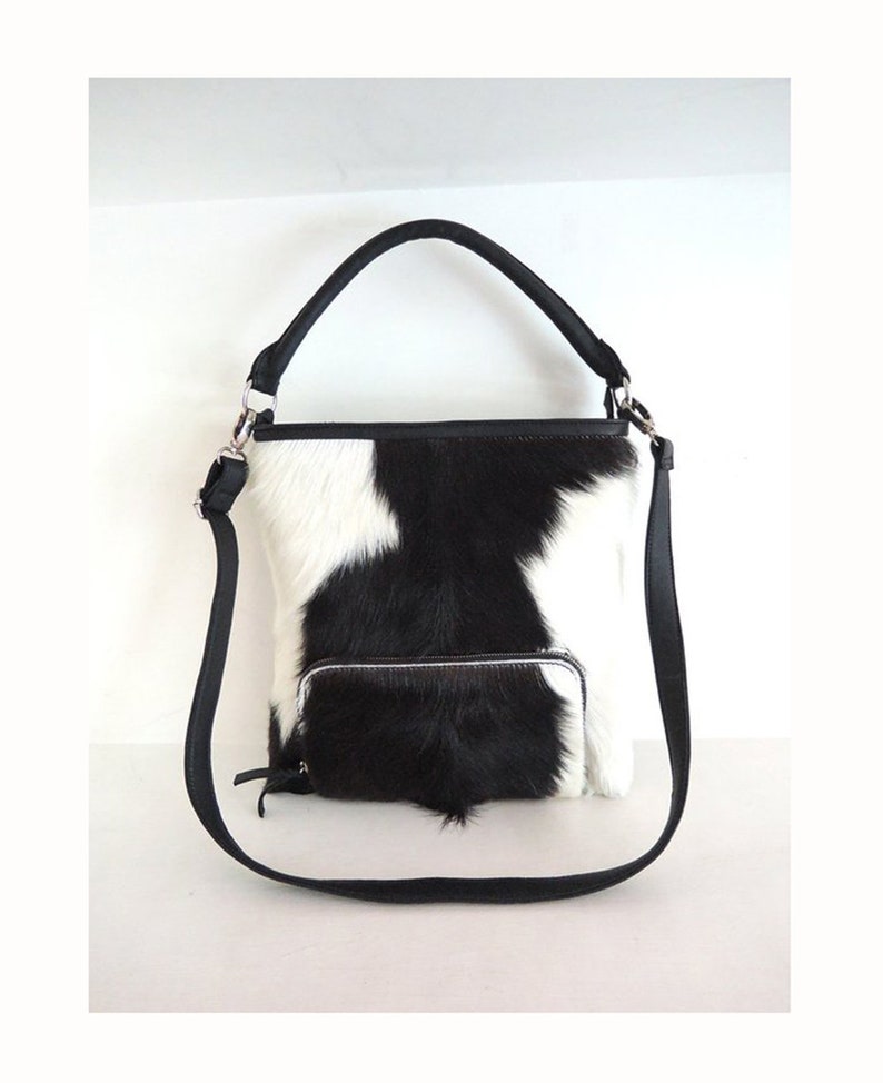 COWHIDE PURSE COWHIDE Bags Black and White Cowhide Handbags Etsy