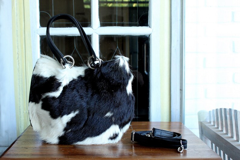 HAIR ON HIDE Bag Black and White Pony Hair Clutch Small image 0