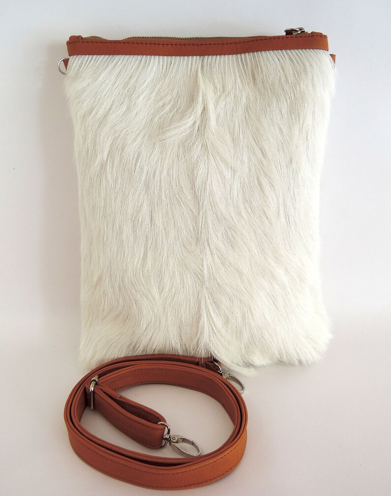 WHITE CALF HAIR Tote Bag / Small Cross body Purse in Etsy