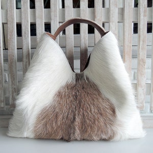 Sac fourre-tout à personnaliser avec imprimé animal pour femme Sacs à main en cuir marron et blanc, sac quotidien de designer décontracté
