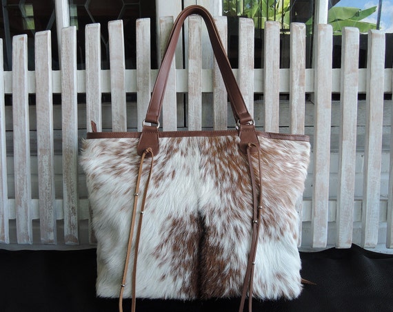 LADIES GIFT Shoulder Bags for Women Brown White Cowhide Bags Handbag Tote Bag Cowhide on Hair Bags Daily Bag One of Kind Cowfur Bag Etsy UK