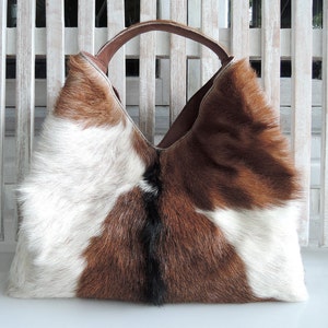 SCHULTERTASCHEN Für FRAUEN Handtaschen in Braun Weiß Ausblenden Haar Leder Totebag Animal Print Geldbörse Casual Designer Handtasche Mann Geschenk Tägliche Tasche