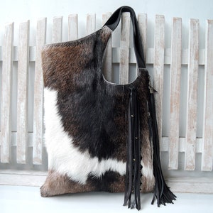 BLACK WHITE Tote with Handwoven Details Stylish Bag Shoulder bag For women Luxurious Birthday Gift  Leather Bag Cross-Weaving and Tassels