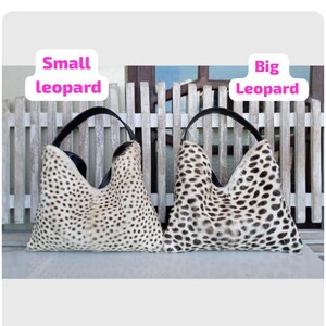Bolso hobo de piel con estampado de leopardo: Piel de vaca, hecho a mano. imagen 20