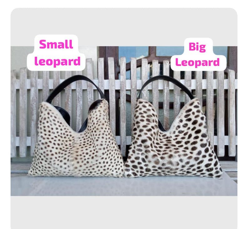 Bolso hobo de piel con estampado de leopardo: Piel de vaca, hecho a mano. imagen 20