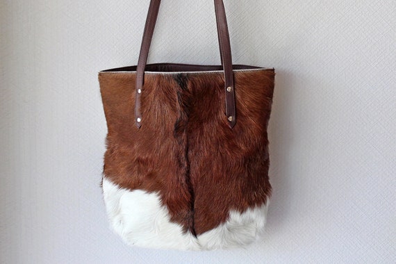 cowhide tote bag