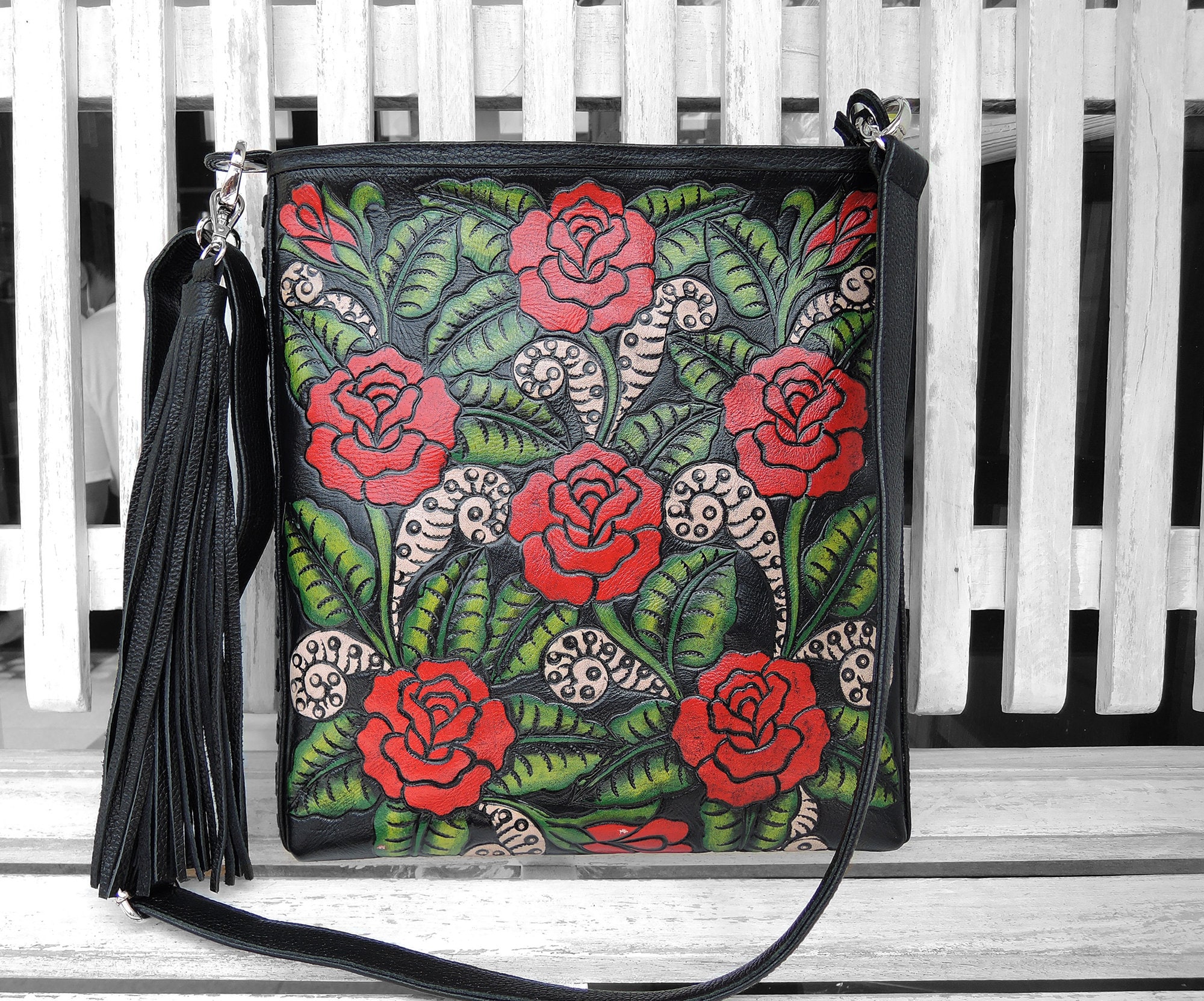 Rosy Double Strap Leather Bag main image 1