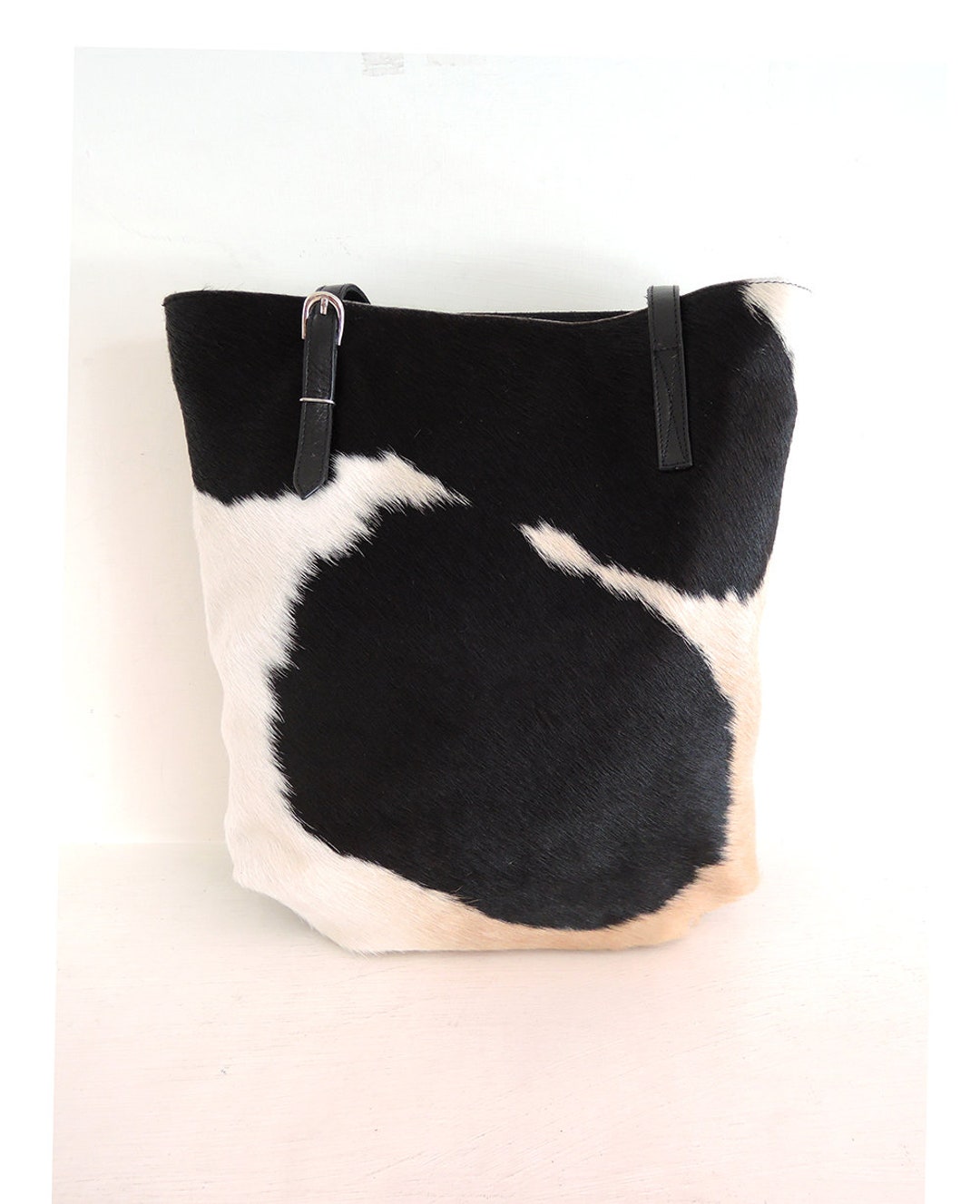 COWHIDE TOTE BAG Black and White Cowhide Purse Hair on Hide Etsy