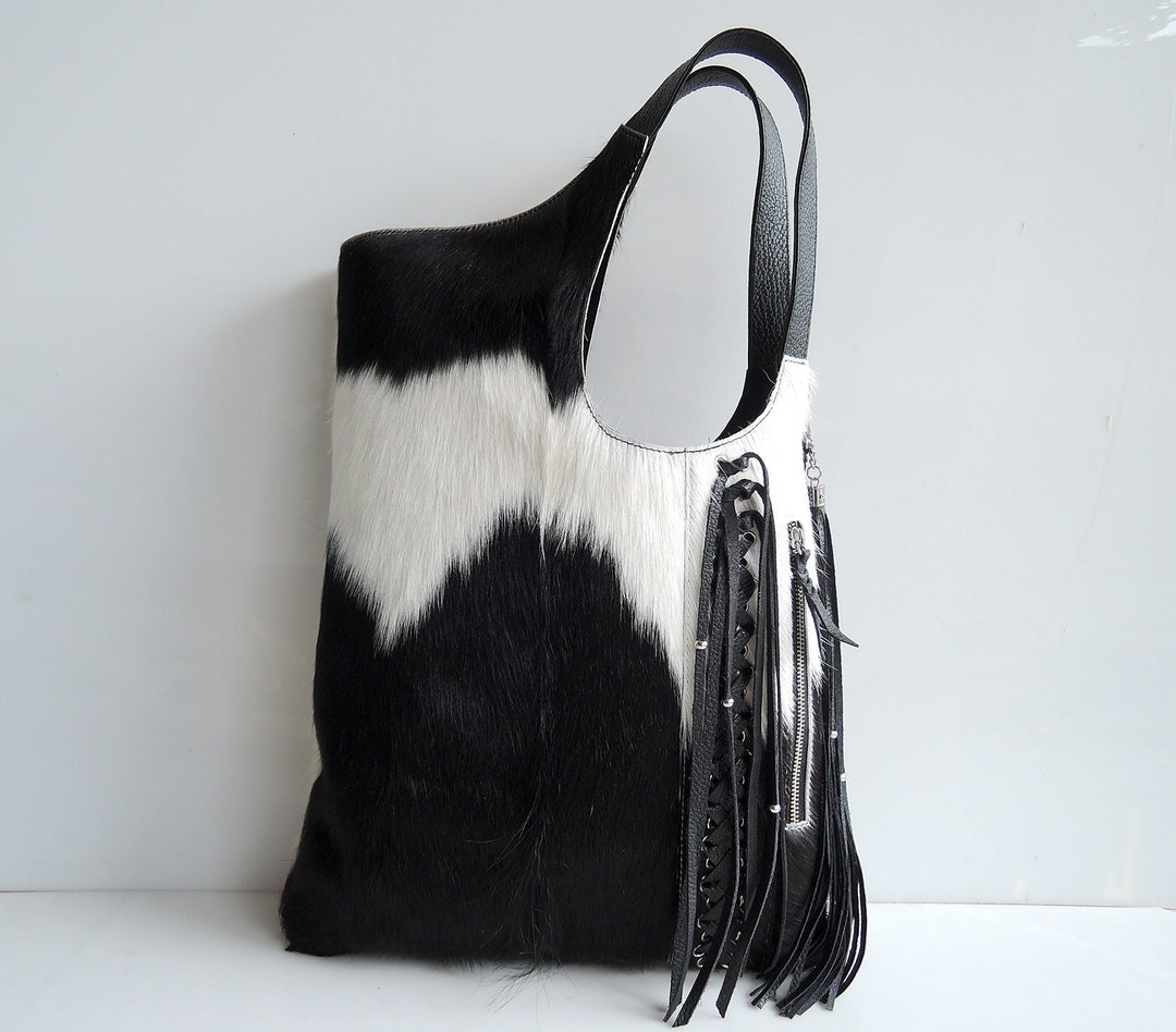Wavlynn Calf Leather Tote Bag With Bamboo Handle Chinese Style Tassel Print And Interior Pockets main image 1