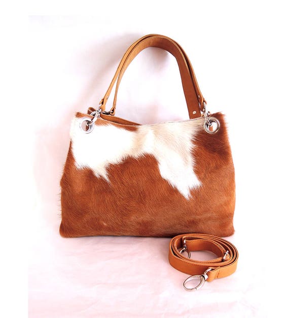 Cowhide Purse Cowhide Bags In Tan Cow Hair On Hide Western Etsy