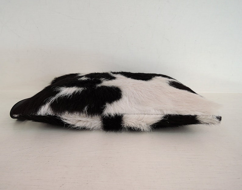 FULL COWHIDE PURSE Cowhide Clutch Cowhide Bag Black White Etsy
