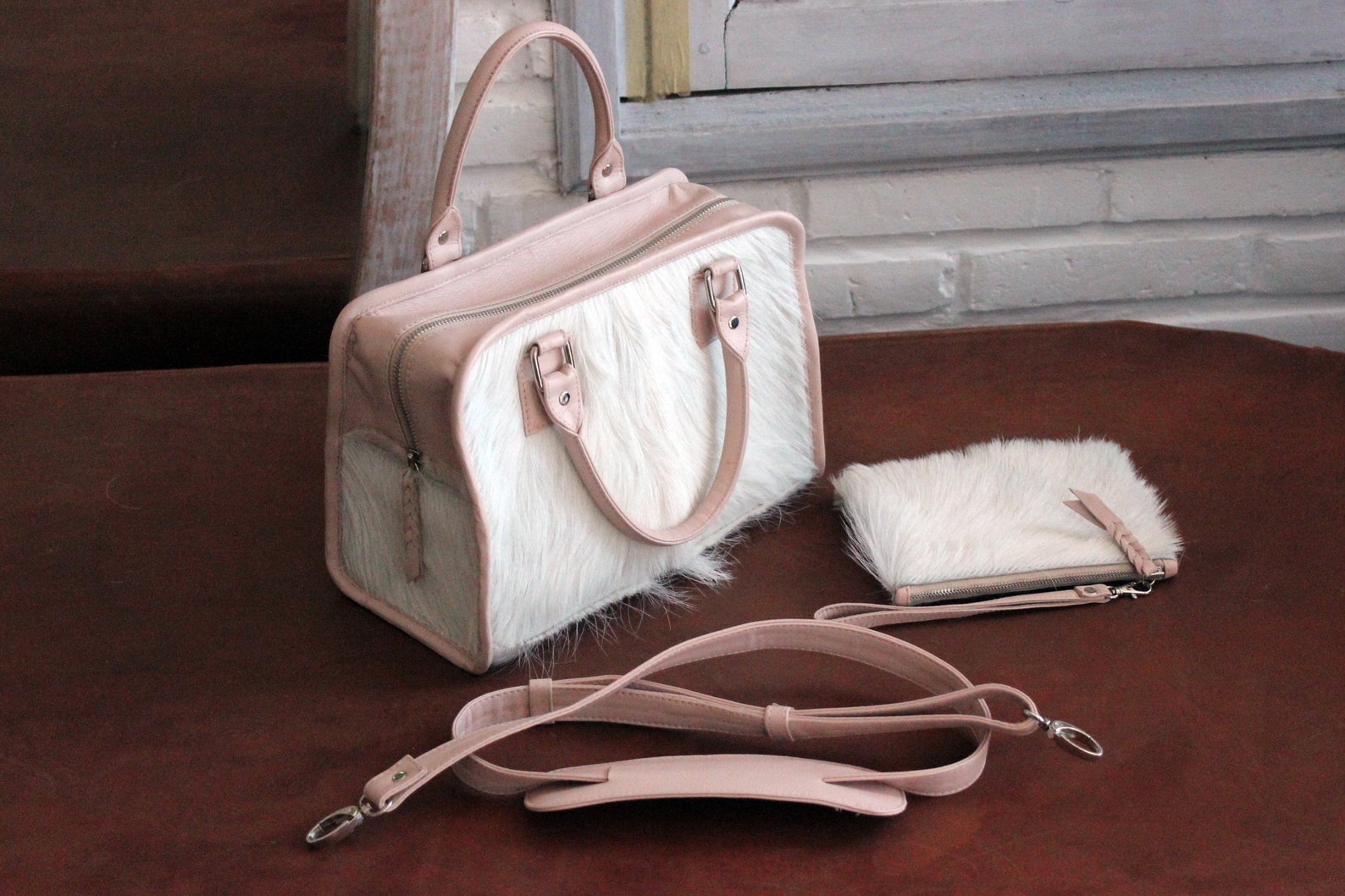 SMALL COWHIDE PURSE White Cowhide Bags Fur Bag Leather Etsy