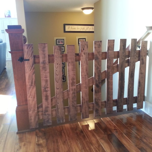 Rustic picket style baby or pet gate finished FREE SHIPPING
