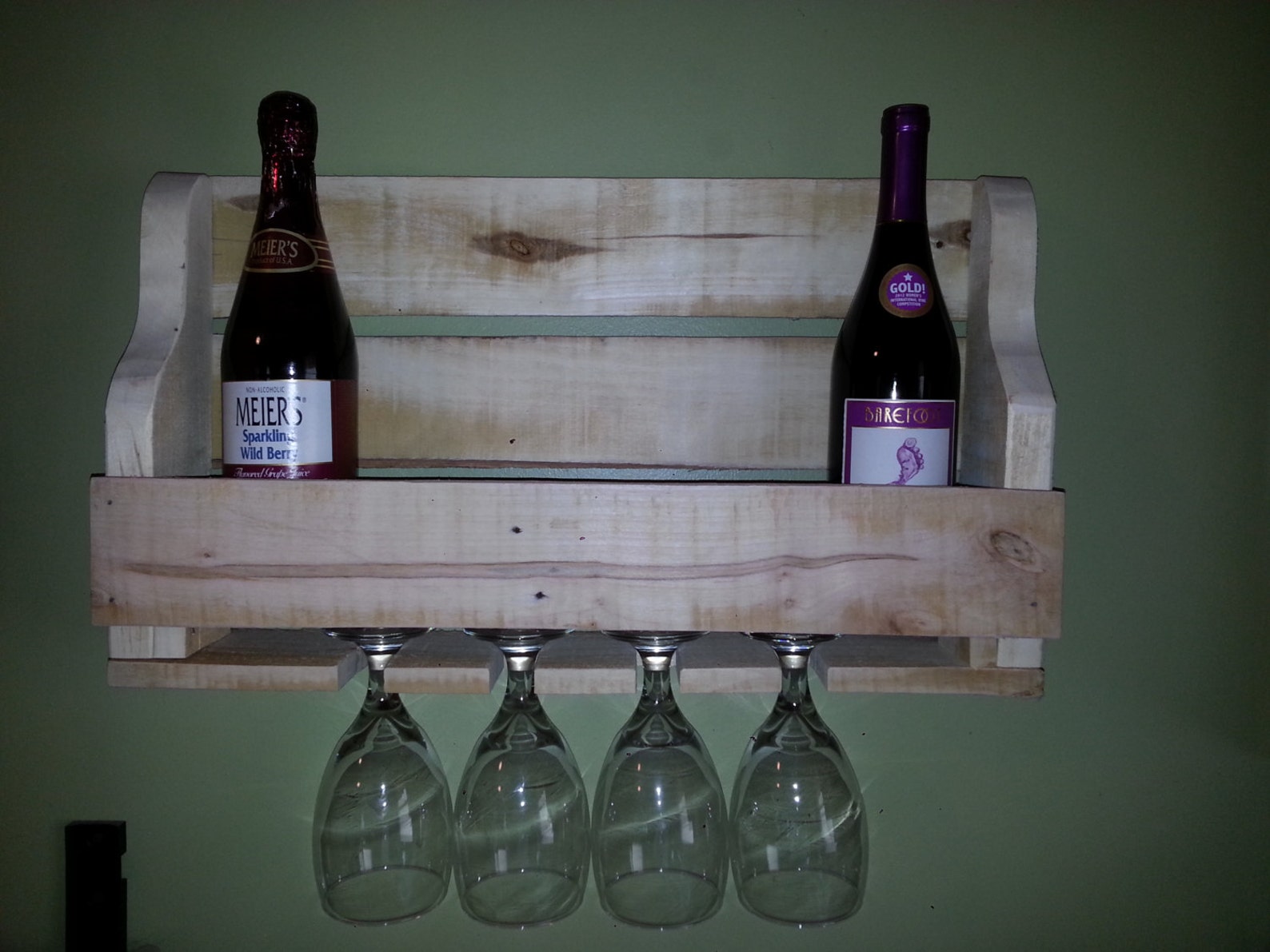Small Rustic Pallet Wood Wine Rack Etsy