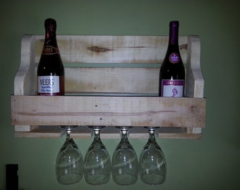 Small Rustic Pallet Wood Wine Rack