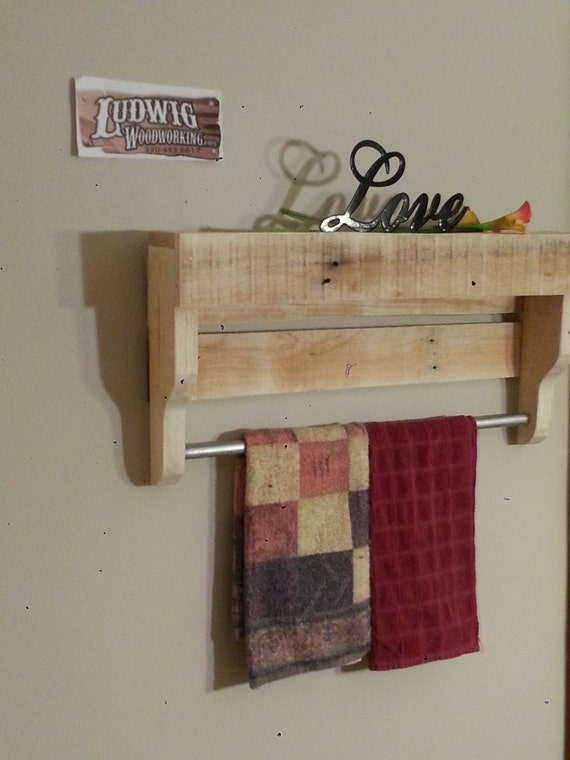 Small Rustic Pallet Wood Towel Rack Etsy