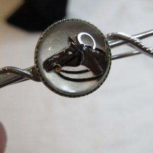 Horse pin with horse in the center of a riding crop or lasso~2 1/4&quot; long~ sweet!