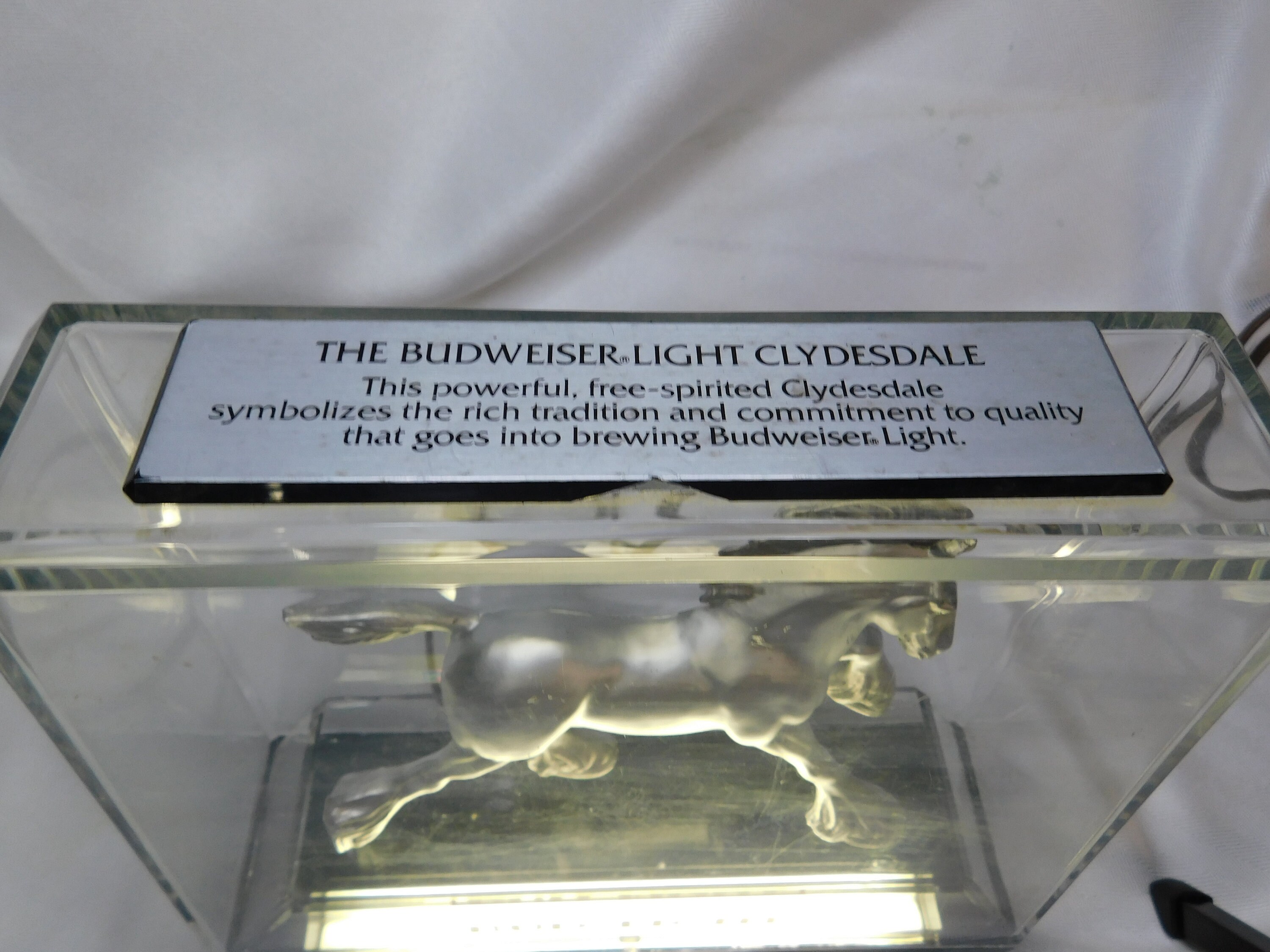 Vintage BUD LIGHT Silver Clydesdale Light 10