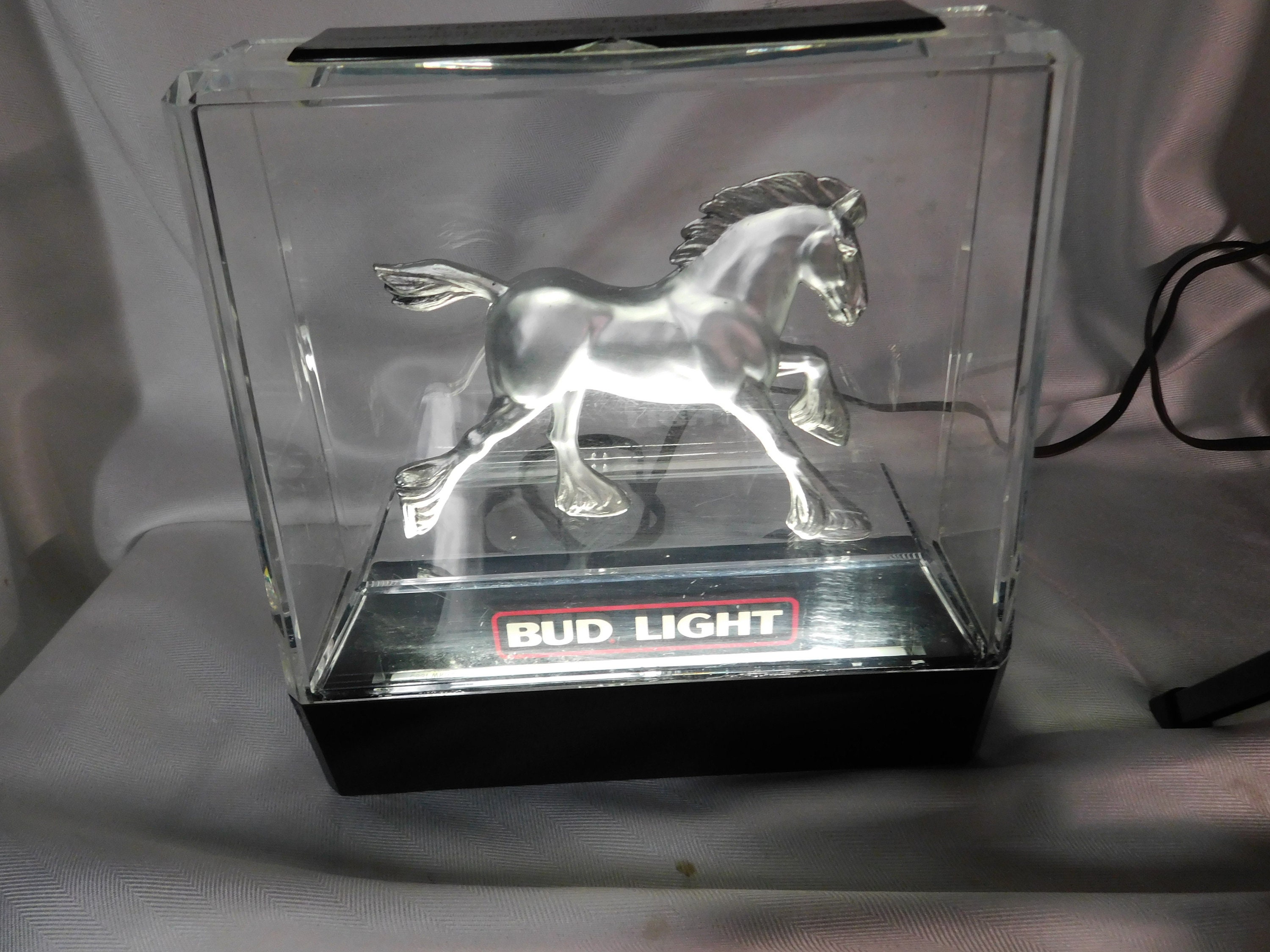 Vintage BUD LIGHT Silver Clydesdale Light 10