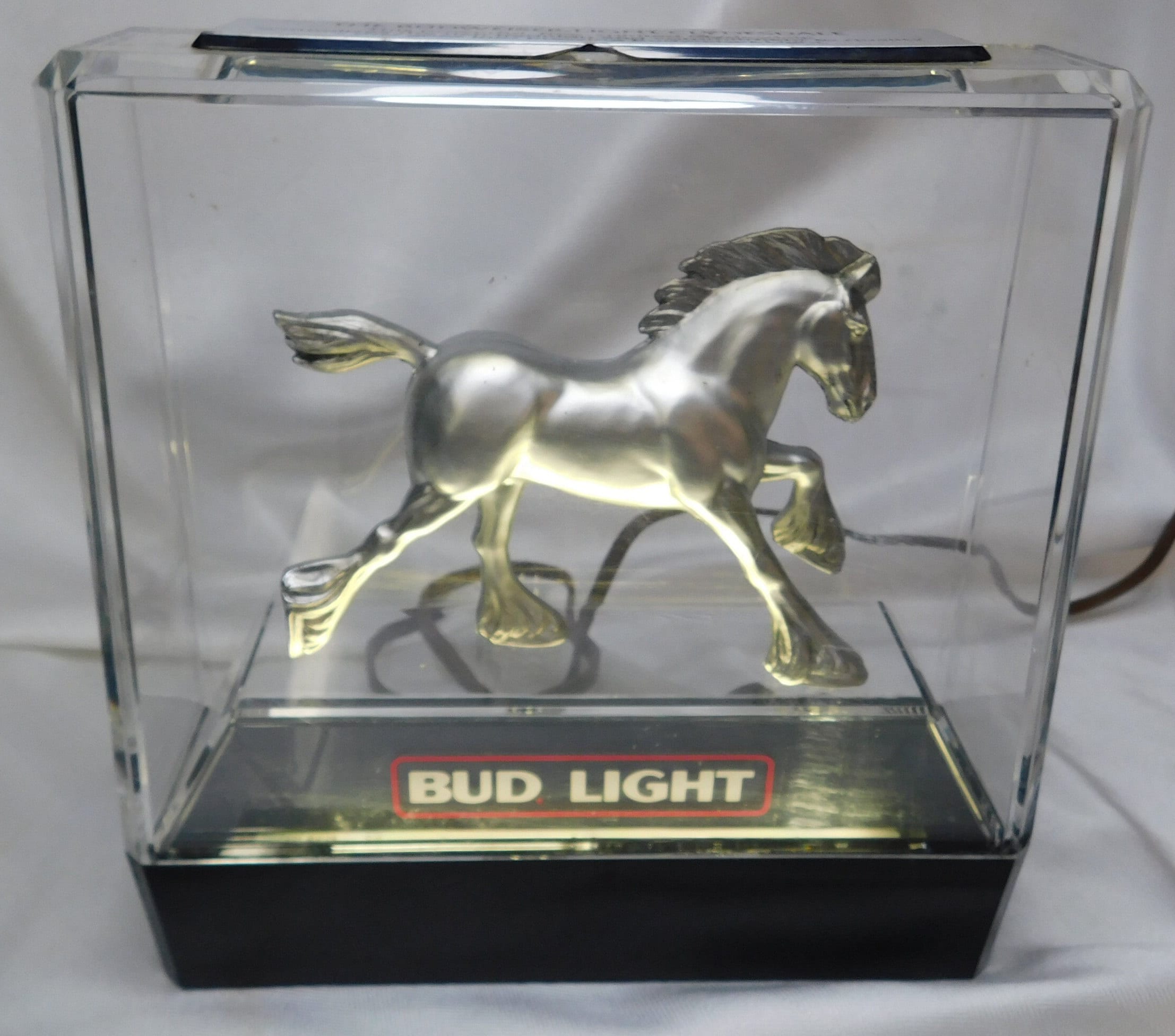 Vintage BUD LIGHT Silver Clydesdale Light 10