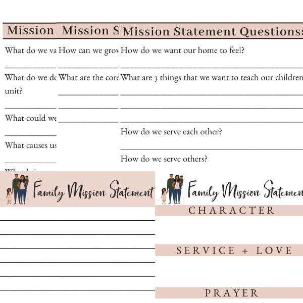 Family Mission Statement Workbook