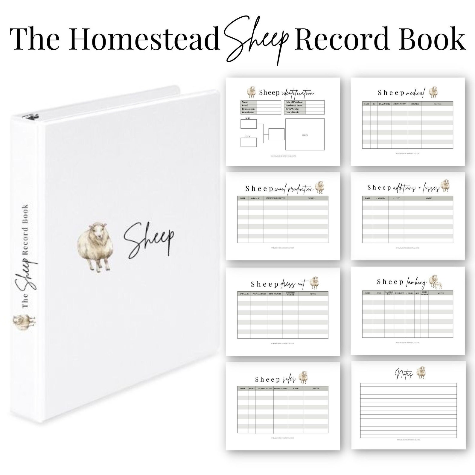 The Homestead Sheep Record Book Etsy