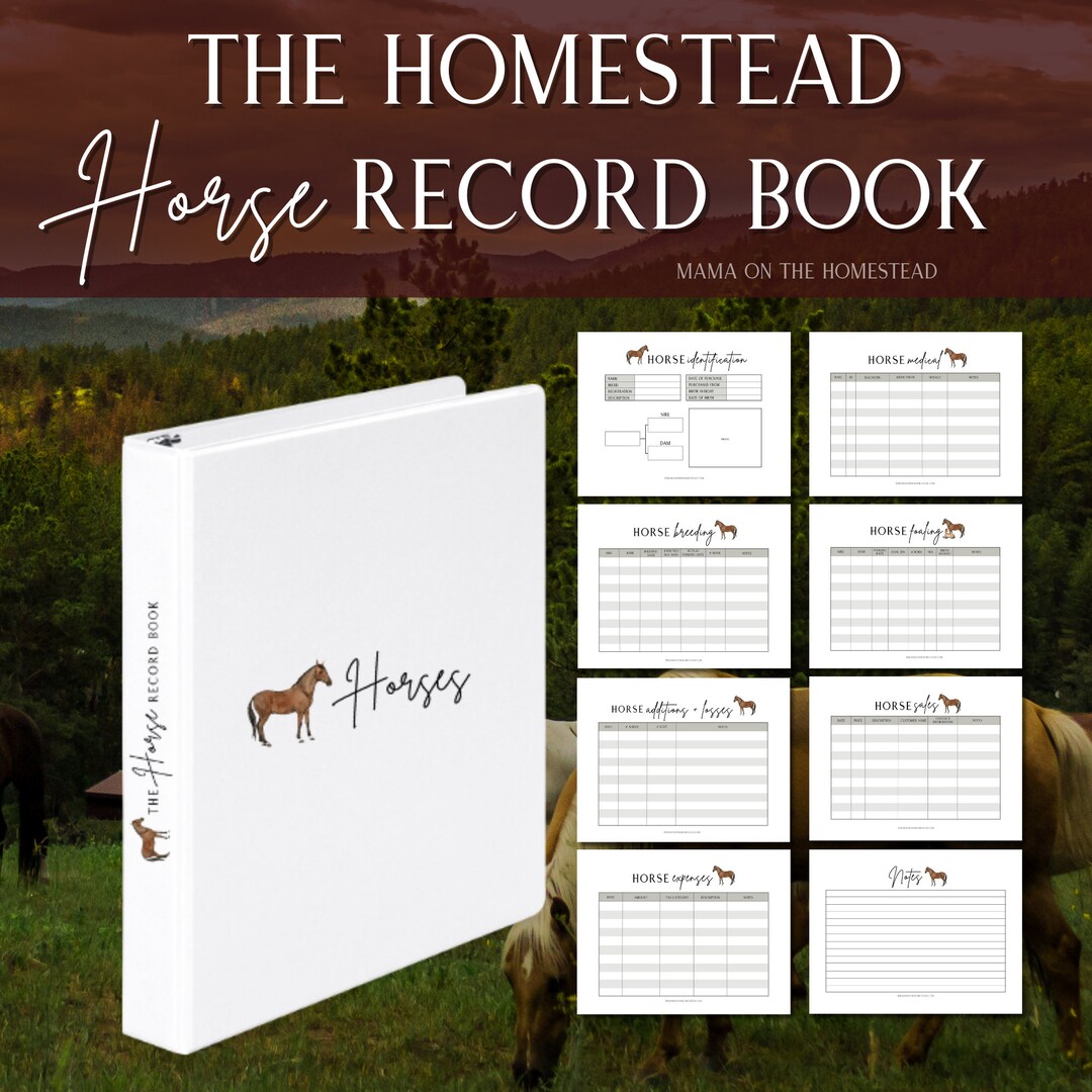The Homestead Horse Record Book Etsy