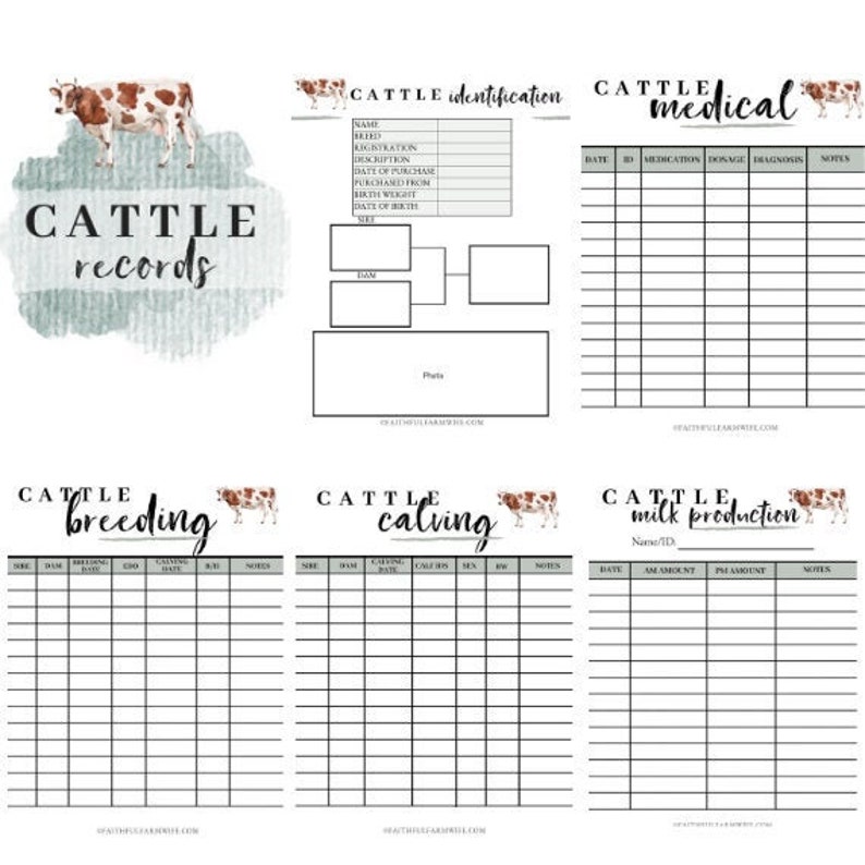 Cattle Record Book Etsy