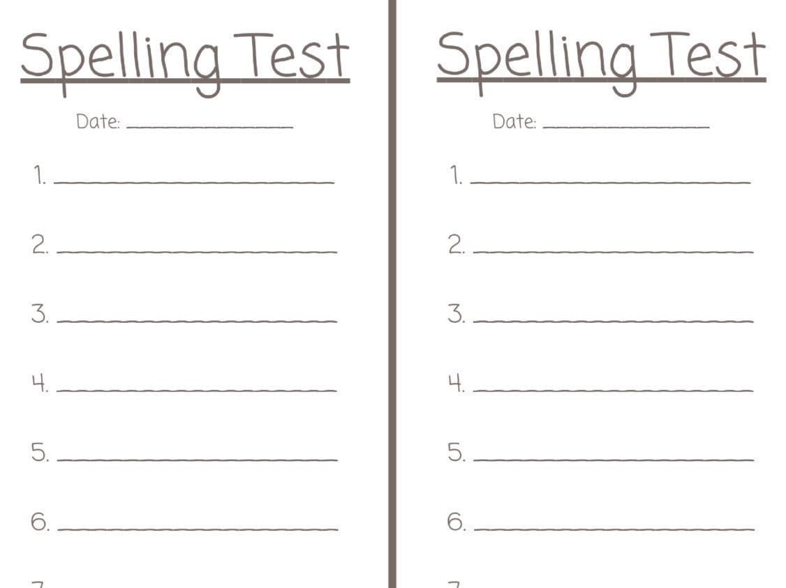 Spelling Test Printable Etsy UK