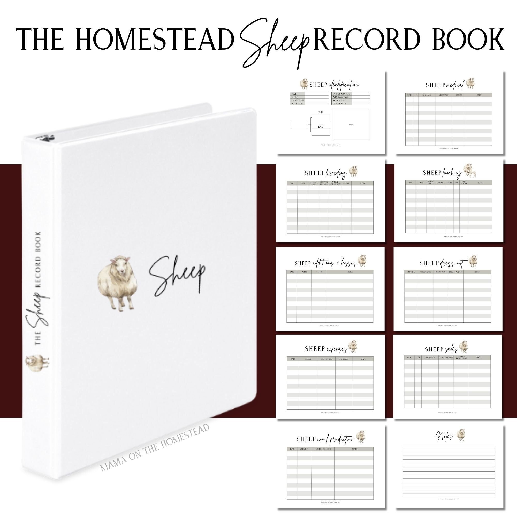 The Homestead Sheep Record Book Etsy