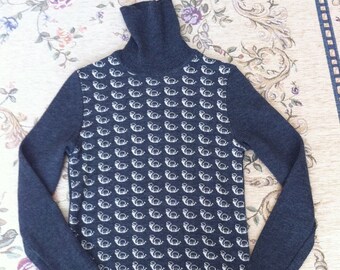 Snail wool turtle neck sweater tops Vintage