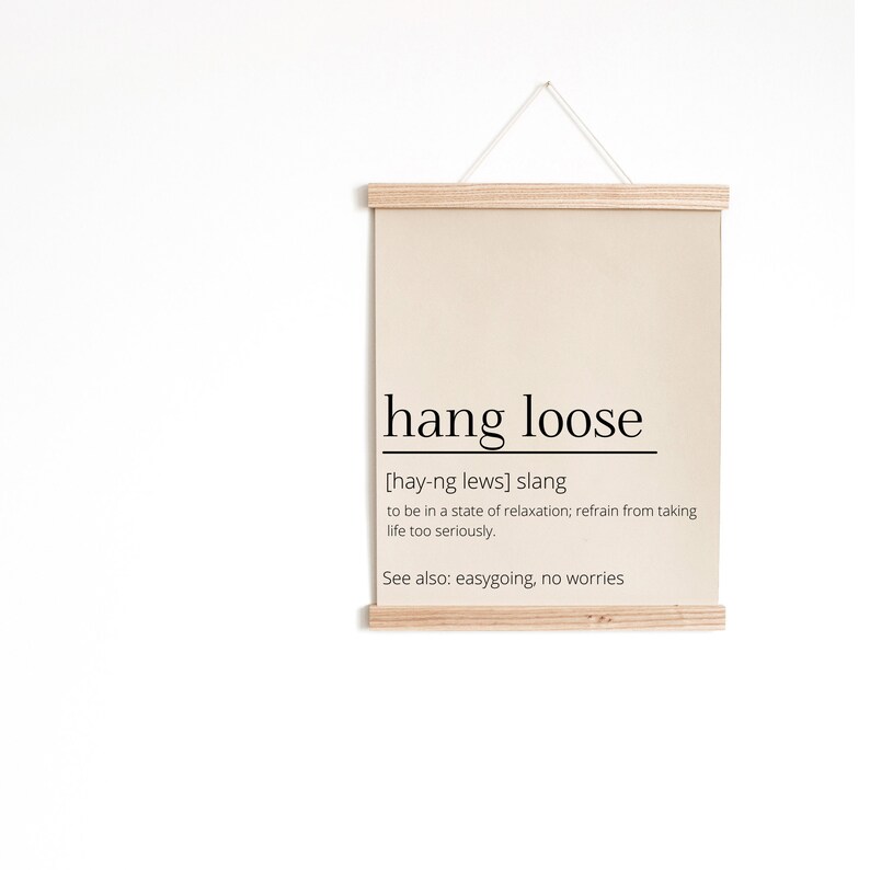 Hang Loose Definition Printable Wall Art Boho Beach Decor Etsy