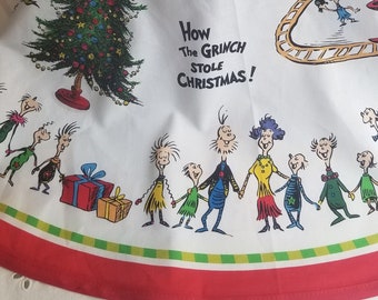 One Holiday Tree Skirt "How The Grinch Stole Christmas Holiday" Home Decor. Festive, Fun, Dr. Seuss. Grinchmas