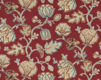 One Curtain Panel or Valance "FreeSpirit Orkney Theodesia Red" Fabric. Custom Made To Order Drapery. William Morris Fabric