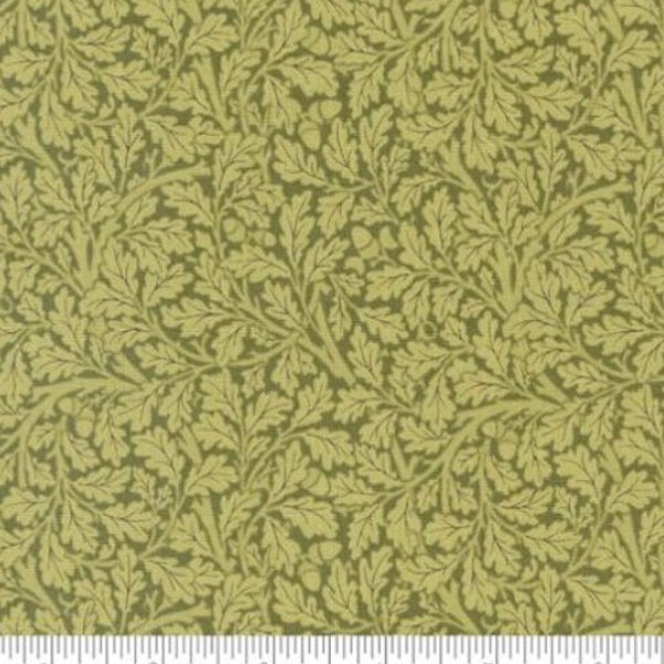 Table Linens "Oak Leaf Hedge Fennel Green" fabric Morris Meadow By Barbara Brackman for Moda Fabrics. William Morris Design