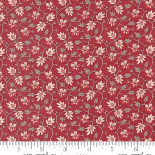 Table Linens "Chateau De Chantilly Moliere Small Floral Vine Blender Rouge" By Moda Fabrics. Tablecloth, Runner, Place mat, napkin.