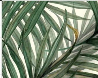 One (1) Curtain Panel - "Palm Leaves - King Pineapple" Drapery - Blackout lining available - Large Tropical Leaf Print