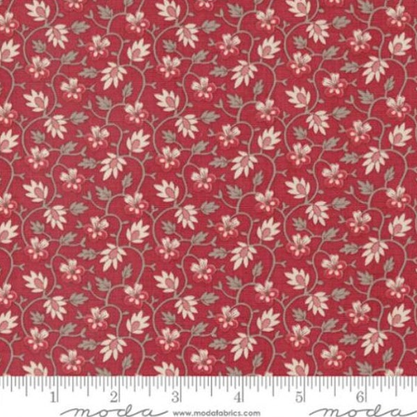 One Holiday Tree Skirt "Chateau De Chantilly Moliere Small Floral Vine Blender Rouge" By Moda Fabrics. Handmade Christmas Tree Skirt.