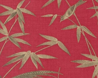 One Shower Curtain "Rouenneries Trois Pearl Rouge" Handmade bathroom decor - French General, Moda Fabrics